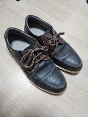 black leather shoes
