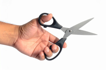 scissors in a man's hand