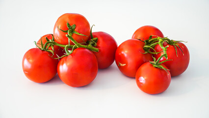 Fresh Red Tomatoes on Isolated White Background 