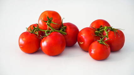 Fresh Red Tomatoes on Isolated White Background 