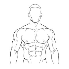 
contour silhouette of a male athletic body