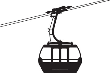 A cable car design silhouette vector illustration © Vector Visionary