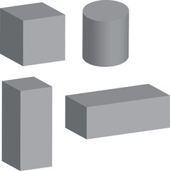 いろんな立体　セットイラスト素材