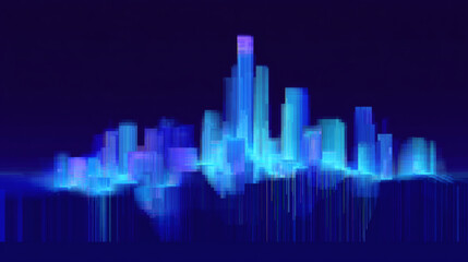 Abstract Digital Cityscape at Night