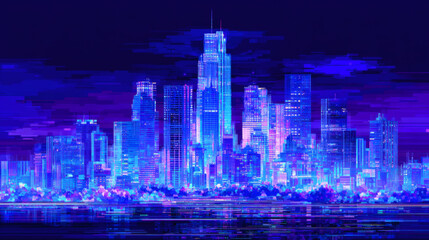 Neon Cityscape at Night