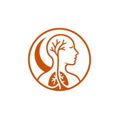 Symbol of human anatomy and growth, with a tree integrated into the head and chest.