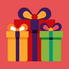 Gift Box Icon Pack _ Set of colorful gift box icons with ribbons, bows, and patterns.