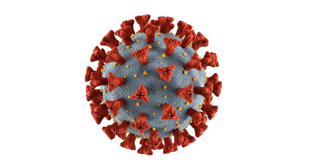 Detailed 3d rendering of a sars-cov-2 virus particle with spikes against a dark backdrop