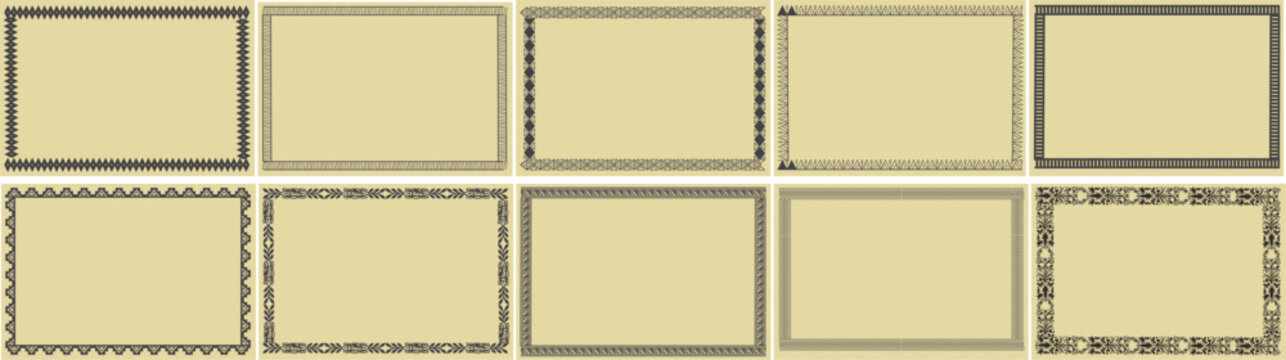set of landscape vintage frames