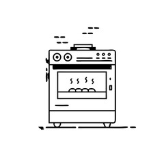 Vector art of elegant oven a sleek design of a kitchen appliance, perfect for culinary and household themes