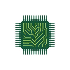 Green circuit board vector illustration flat design element for technology and innovation isolated on white background