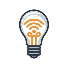 Light bulb with wifi symbol inside creative vector illustration for smart technology isolated on white background