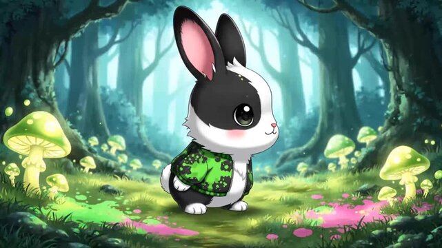 Cute rabbit in forest