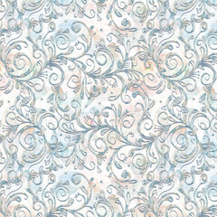 colorful damask seamless backgrounds for digital textile prints.