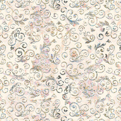 colorful damask seamless backgrounds for digital textile prints.