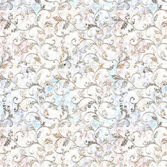 colorful damask seamless backgrounds for digital textile prints.