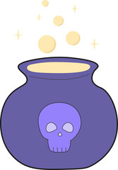 Illustration of Cauldron with Bubbles