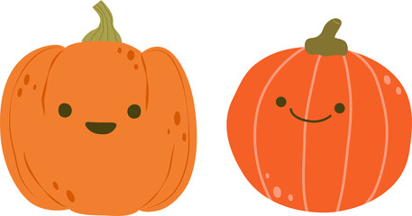 Obraz premium Cute Pumpkin Cartoon Illustration