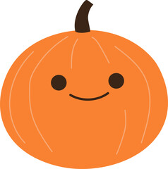 Cute Cartoon Pumpkin Illustration with Smiling Face