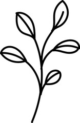vector black and white contour tree