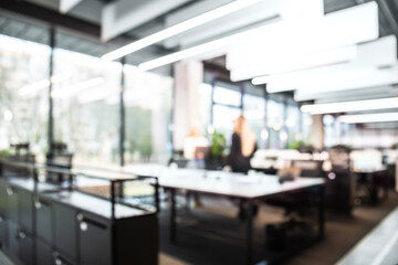 Blurred office background with employees
