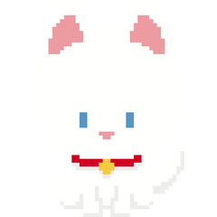 Fototapeta premium White cat pixel art