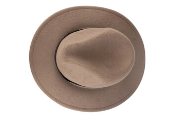 Gray Cowboy Hat Isolated on White Background Western Style Headwear