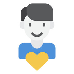 Simple Heart-Centered Character Icon