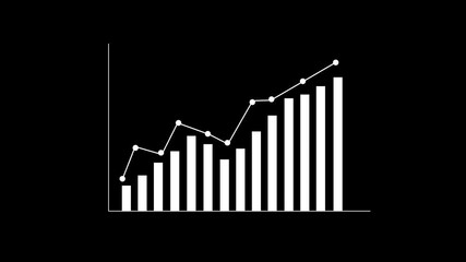 business  graph and bar chart on black background data statistics - Powered by Adobe