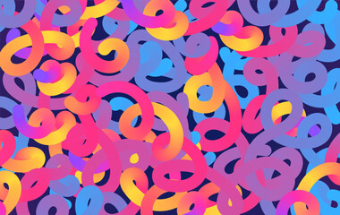 Spiral gradient wavy lines. Colorful, vibrant rainbow stripe design template for banners, brochures, websites, and covers.