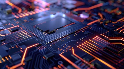 Obraz premium Future tech chip circuit background