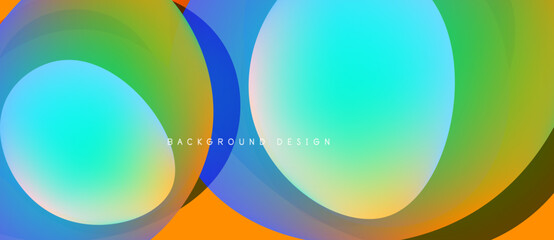 Abstract colorful circles overlap creating vibrant gradients. Modern design element for backgrounds, presentations, digital art.