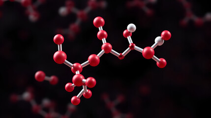 atropine molecular structure 3d, flat model, tropane alkaloid, structural chemical formula view from a microscope
