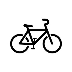Vector art of a minimalist black bicycle illustration, , showcasing the classic design of a twowheeled vehicle with a simple frame, seat, and handlebars
