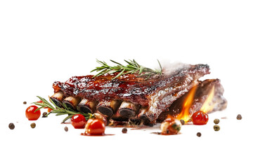 Barbecue Ribs Isolated on Transparent Background