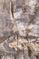 Beautiful natural rock stone texture background, relief surface of stone wall or rock. gray and beige tone of natural stone.