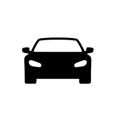 Obraz premium Vector art of a sleek, black car icon, symbolizing transportation, automotive design, and modern vehicle aesthetics in a minimalist and universally recognizable form