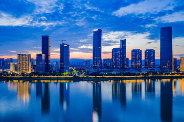 Fototapeta premium singapore skyline at night
