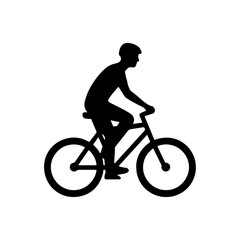 Obraz premium Silhouette of a man riding a bicycle vector illustration