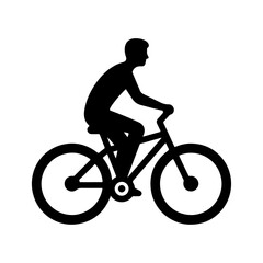 Silhouette of a man riding a bicycle vector illustration