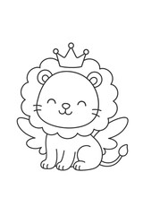 cute cartoon baby angel with smiling face and heart design