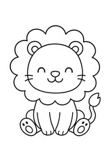 cute cartoon sheep coloring book page for kids