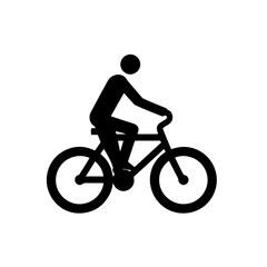 Obraz premium Silhouette of a man riding a bicycle vector illustration