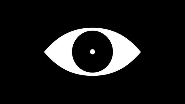 Minimalist Blinking Eye Icon Animation - Vision, Surveillance, and Awareness Concept