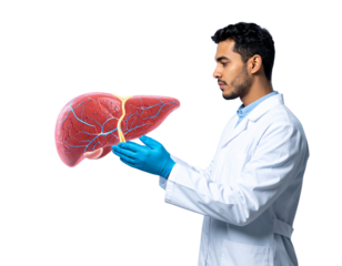 Scientist Examining 3D Printed Organ in Laboratory Environment