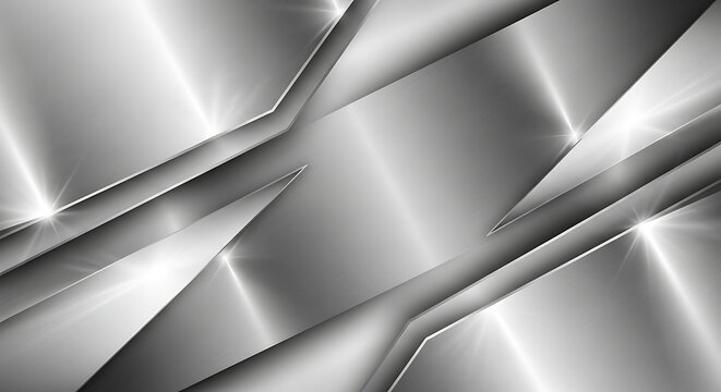 Abstract metallic design featuring sharp angles and reflective surfaces creating a modern, dynamic composition.