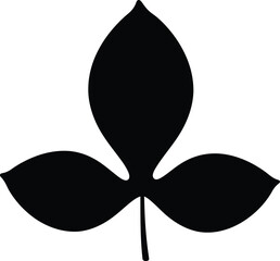Scalable vector illustration of a three-lobed leaf icon for natural designs