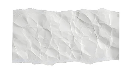 Obraz premium A wrinkled and torn piece of white paper with a rough, jagged edge on a white background