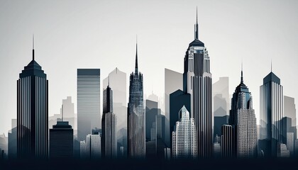 new york skyline black design