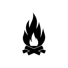 campfire icon black silhouette vector illustration on transparent background